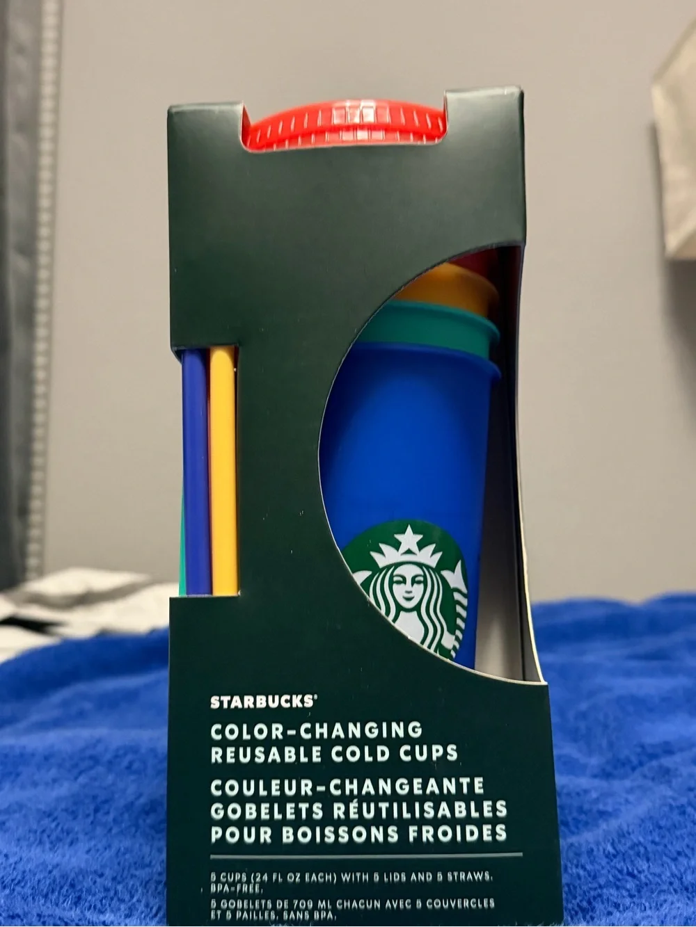 Starbucks Multicolor Color-Changing Reusable Cold Cups with Lids & Straws